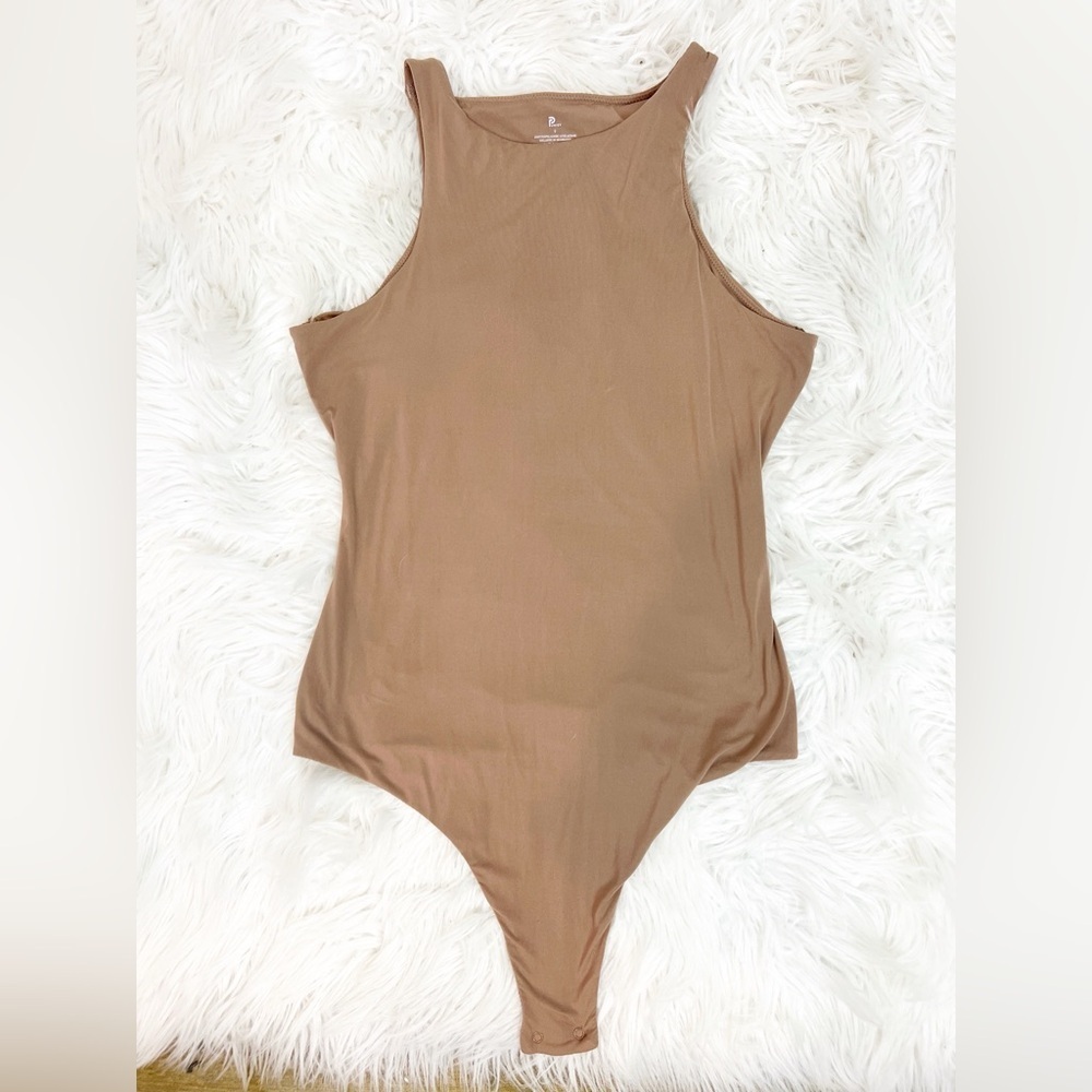 PUMIEY BROWN SLEEVELESS BUTTER SOFT BODYSUIT WOMENS SZ SMALL